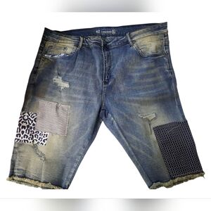 NWT Crysp  Denim Patchwork Men Shorts Size 42